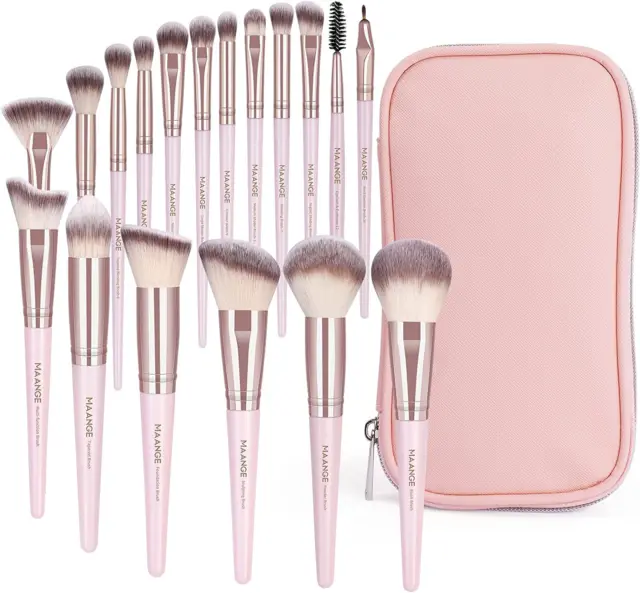 Makeup Brushes, 18 Pcs Professional Premium Synthetic Makeup Brush Set with Case