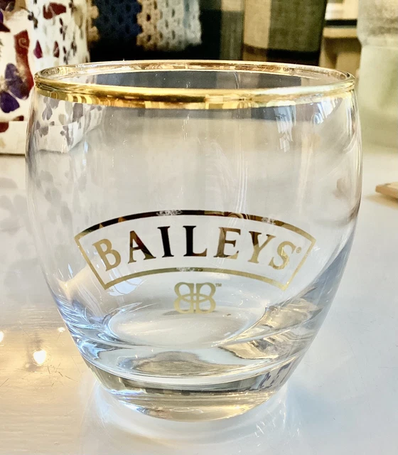 VINTAGE 1980S BAILEYS Liqueur Gold Rimmed Glass Tumbler £9.00 PicClick UK