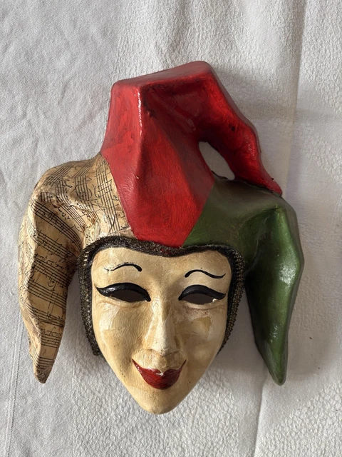Boite Artisanale En Papier Mâché Cœur Bleu Ancien Fane, Peinte à La Main