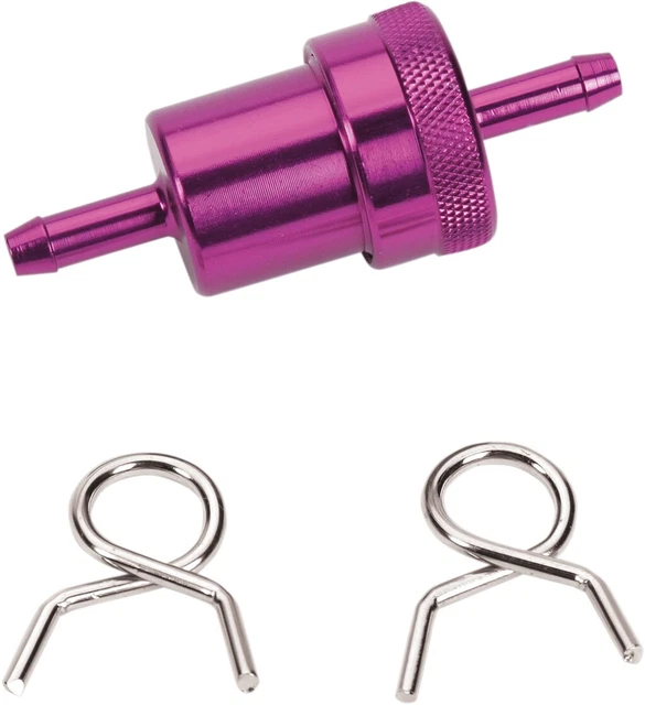 Emgo Aluminum Fuel Filter 1/4in. - Purple Anodized 14-34473