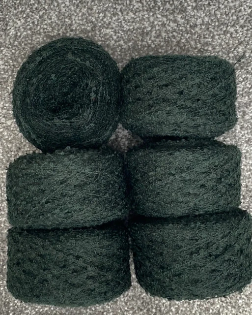 KNITTING CROCHET JOB LOT YARN CAKES 402g BOUCLE FOREST GREEN BUNDLE