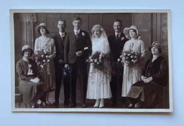 RPPC Social History Unknown Edwardian Wedding Family Portrait