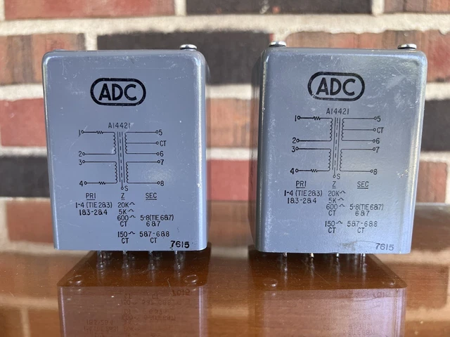 VINTAGE PAIR OF ADC 14421 Line Matching Transformers 20kΩ/5kΩ - 600Ω ...