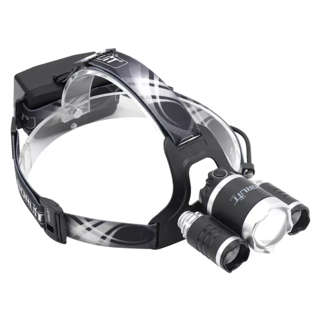 BORUiT LED Headlamp Head Torch Lamp Zoom Rechargeable Headlight Light Camping