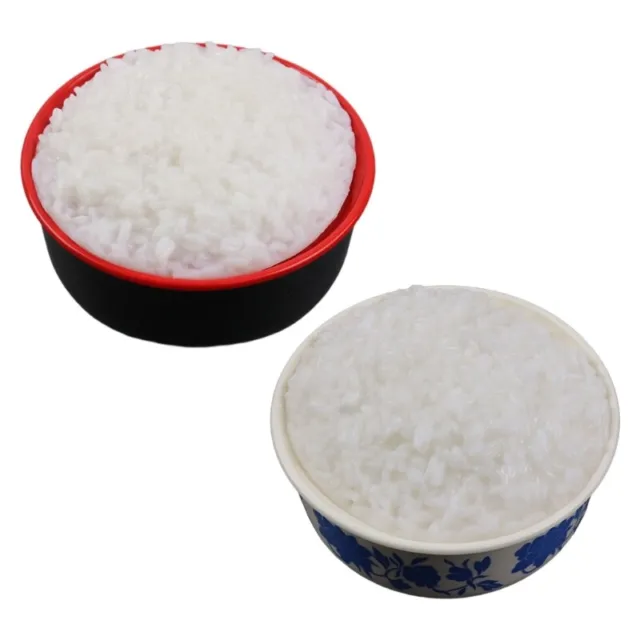 Detailed Plastic Bowl of Rice Decor Cooked Rice Enhances for Cabinets Shelves