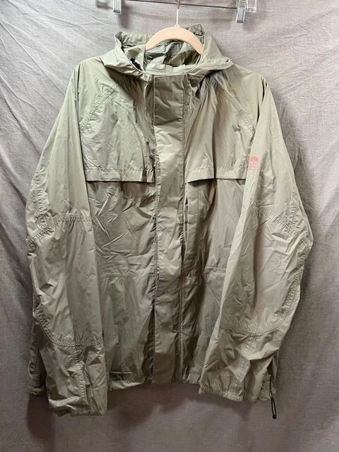 Timberland Jacket Adult XL Full Zip Beige Long Sleeve Hooded Waterproof Mens.