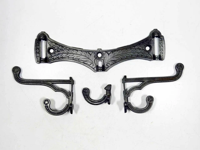 A Rare Antique Break-Down Travel Hook Decorative Cast Iron Dated 1879 on Back 2