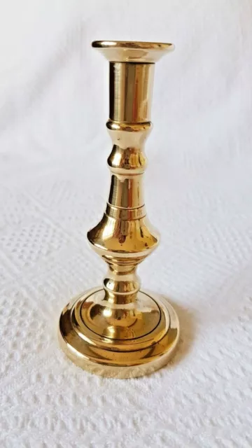 Small Candlestick ~ Solid Brass ~ Victorian Design ~ 10.3cm Tall 3