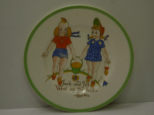 Antique Jack & Jill Went Up The Hill Nursery Childrens  Plate Penny Gibbons