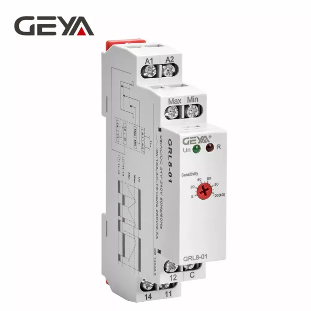 GEYA Water Level Control Relay Liquid Monitor Control 10A ACDC24V-240V GRL8