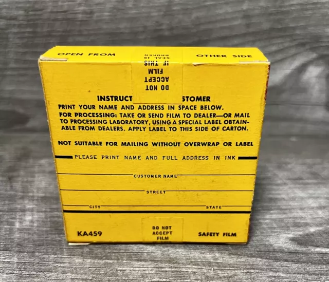 SEALED Vintage Kodak Kodachrome Type A 8mm Color Movie Film Expired 8/1959 25’ 2