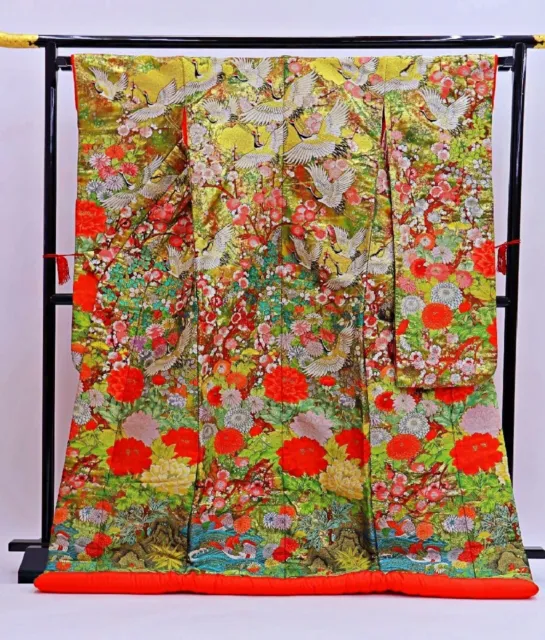Japanese Kimono Uchikake  Wedding Pure Silk japan 1418