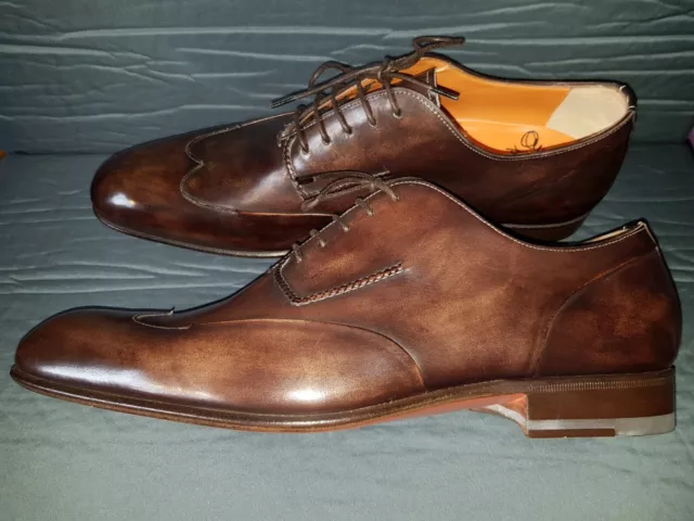 SANTONI Herren Designer Leder Business Schnürschuhe GR. 42 NEU!!