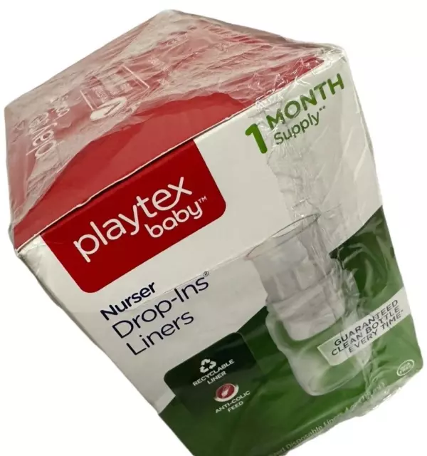 NEW Playtex Baby Nurser Drop-Ins Liners 150 Count Box 4oz 1 Month Supply READ ! 3