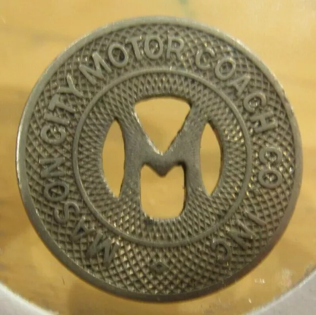 1937 Mason City, IA Motor Coach Co. Transit Bus Token - Iowa