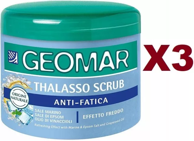 3 Pz Geomar Thalasso Scrub Anti-Fatica Effetto Freddo Origine Naturale 600Gr