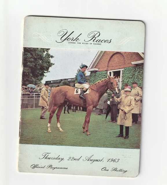 York 1963 Racecard  Gimcrack day 22nd August