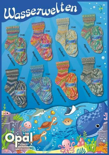 100 g OPAL Sockenwolle 4-fach Wasserwelten