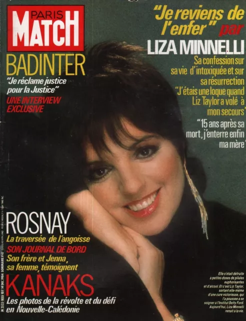 Couverture magazine Coverage Paris Match Liza Minnelli