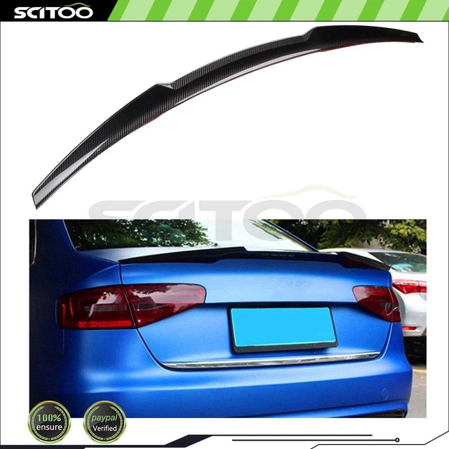 Rear Trunk Lid Spoiler Fit For 2013 2014 2015 2016 Audi A4 Sedan Carbon Fiber