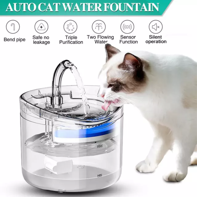 Pet Water Fountain LED USB Automatic Electric Dog/Cat Drinking Dispenser/Filter