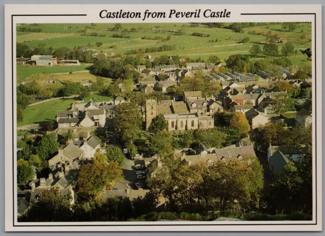 Castleton from Peveril Castle High Peak district Derbyshire England Postcard