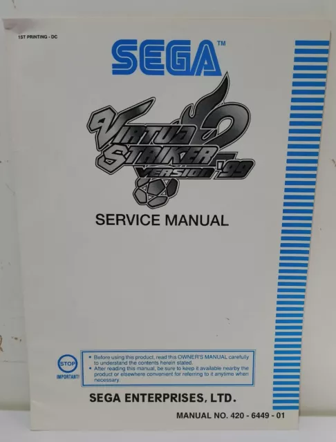 Sega Naomi VIRTUA STRIKER 2 VER. '99 Original SERVICE MANUAL No: 420-6449-01