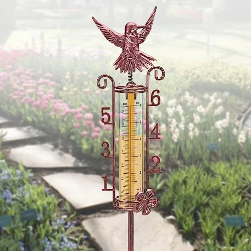 thumbnail image 2 of Rain Gauge Outdoor Outdoor Rain Gauge, 7in Glass Rain Gauge With Clear Scale Detachable Metal Stake B 1303788 2 of 14