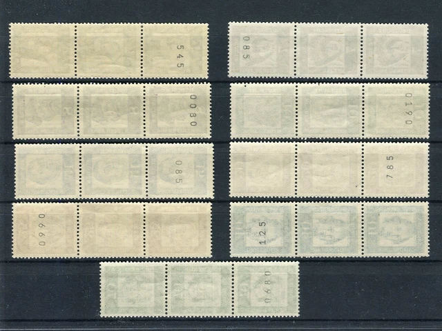 Berlin 199 - 210 Bedeutende Deutsche Dreiersteifen mit Nummer postfrisch (G2199)