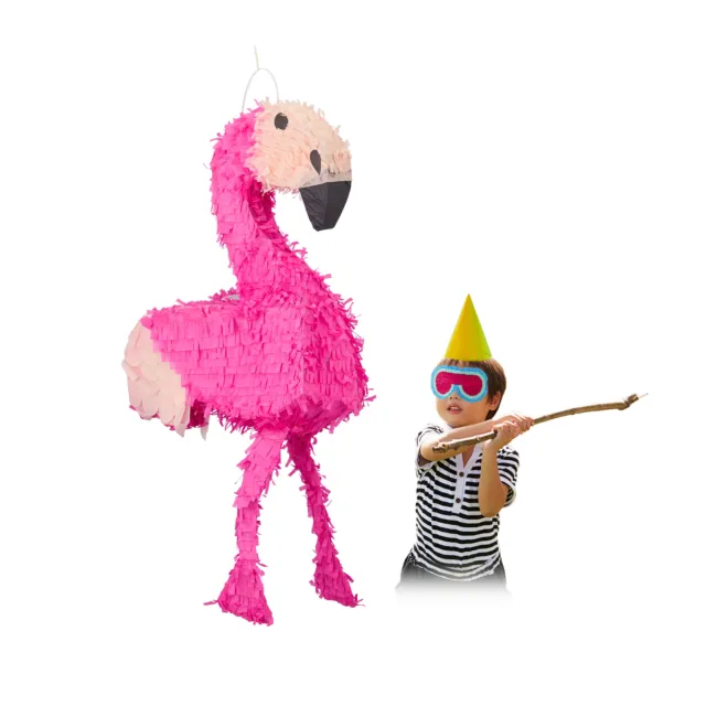 Pinata Flamingo, zum Aufhängen, für Kinder, zum Befüllen, Geburtstagsdeko, rosa