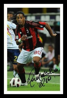 dimensioni 30,5 x 20,3 cm formato A4 Stampa fotografica di Ronaldinho con autografo di alta qualità 