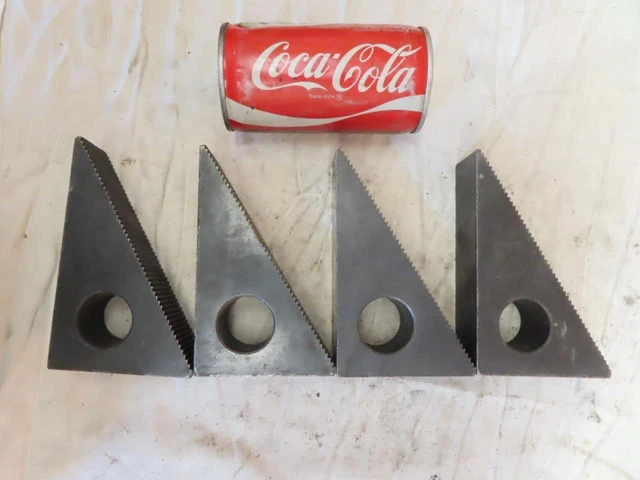 4 Vintage 5.5" Machinist Set Up Step Blocks Serrated Hold Down Clamps 36106