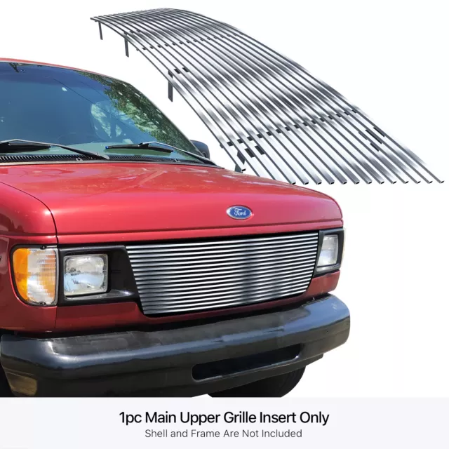 Fits 1992-2006 Ford Econoline Van Main Upper Stainless Steel Billet Grille 3