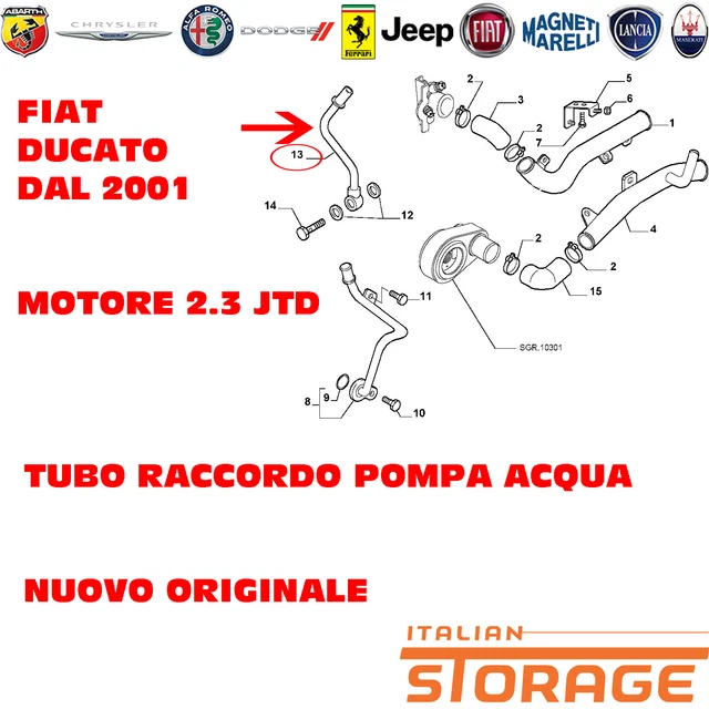 FIAT DUCATO 2.3 JTD WATER PUMP FITTING TUBE NEW ORIGINAL 504017189 £20.53 PicClick UK