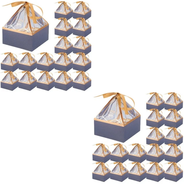 100 piezas Diseño de cinta Cajas de dulces Festival Fiesta Galletas Cajas para hornear postre