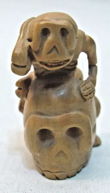 Hand Carved Wood Japanese Netsuke