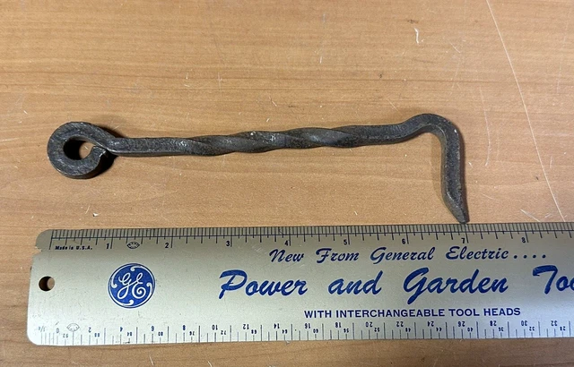 7" Hand Twisted Wrought Iron ~ Iron Latch Gate Door Farm Barn Hook ~ FREE SHIP
