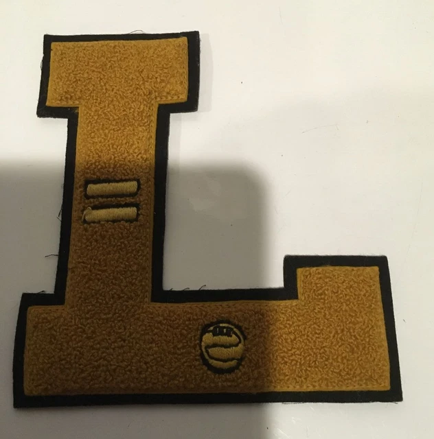Vintage Letterman Varsity chenille Patch Letter L  6.5” Basketball