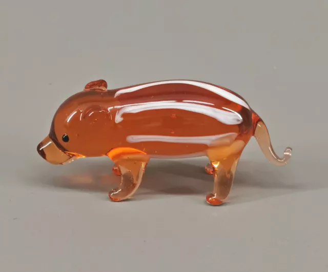9912053-x Vetro Figura Cinghiale Launchy L3, 5cm Soffiato Bocca Fatto a Mano