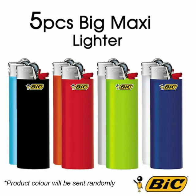 5Pcs BIC Maxi Lighters Disposable Gas Lighter Tobacco Cigarette J26 NEW