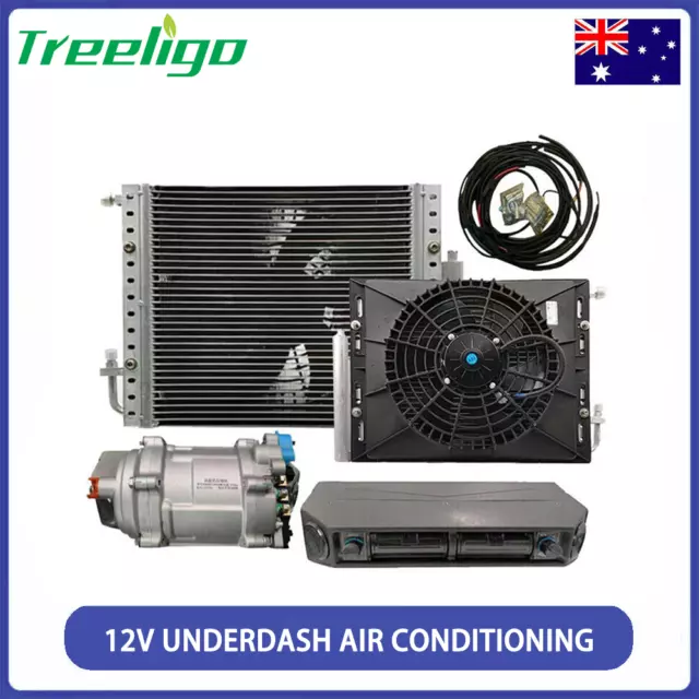 12V Underdash Air Conditioner Evaporator Cooling A/C Kit Fit RV Truck Universal