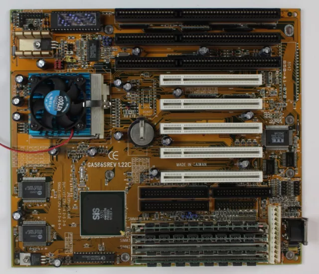 Gigabyte GA586S Rev 1.22C Mainboard mit Pentium 200 - defekt (325-39)