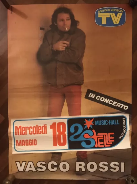 Vasco Rossi Poster 1983 Tour Originale Vintage Mai Affisso!! Ultimo Rimasto  !!