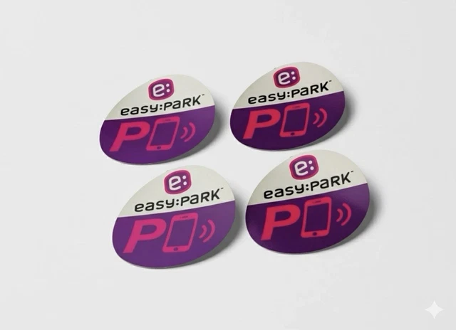 1x EASYPARK biglietto adesivo per auto, parco app Easy Park Sticker Vignette Parking APP Sticker Plaque Ticket (6 x 6 cm, protezione UV, rimovibile, Made in Germany