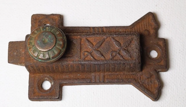Victorian Eastlake Decorative Cabinet Cupboard Latch Only Cast Iron INCOMPLETE