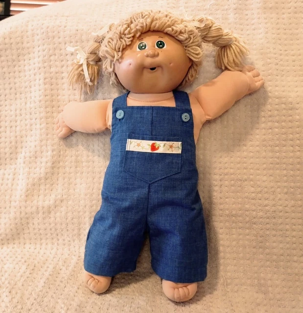 VINTAGE CABBAGE PATCH Handmade Doll Clothes Capri Overalls 1980s (FF