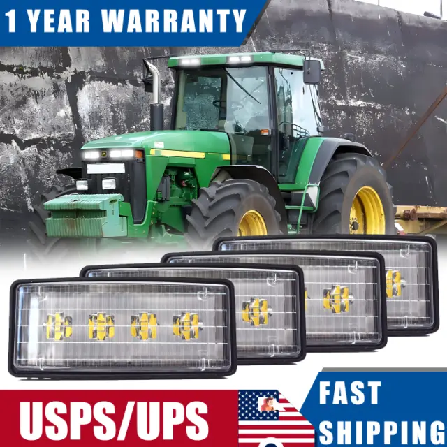 4pcs LED Upper Cab Light Fit For John Deere 8000 Series: 8100, 8200, 8300, 8400