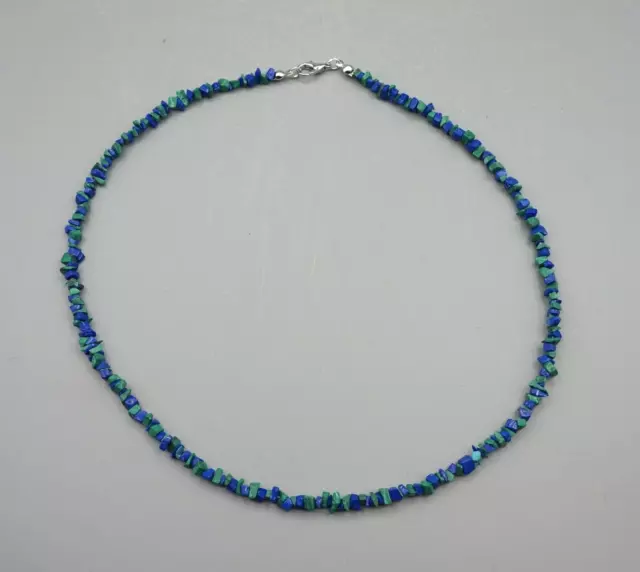 LAPIS LAZULI und MALACHIT Kette Splitterkette Kette mit Karabiner