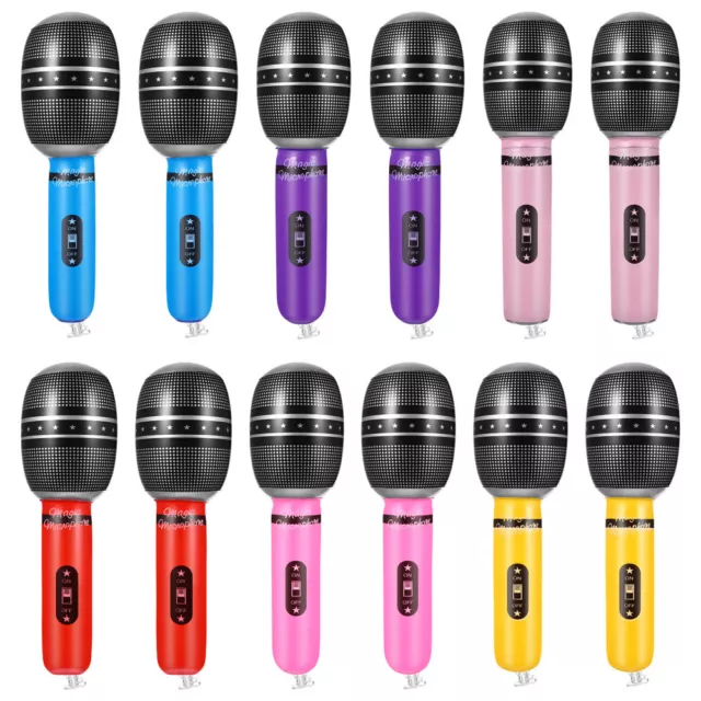 12 Pcs Children Inflatable Microphone Toy Toys Baby Echo Pretend Aldult