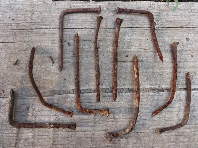 Antique Rusty Metal Nails Set of 10 Salvage Old Iron Hardware